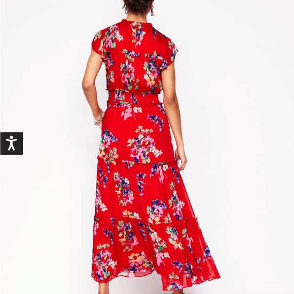 Red Cap Sleeve Midi Sundress - Picture 3 of 3